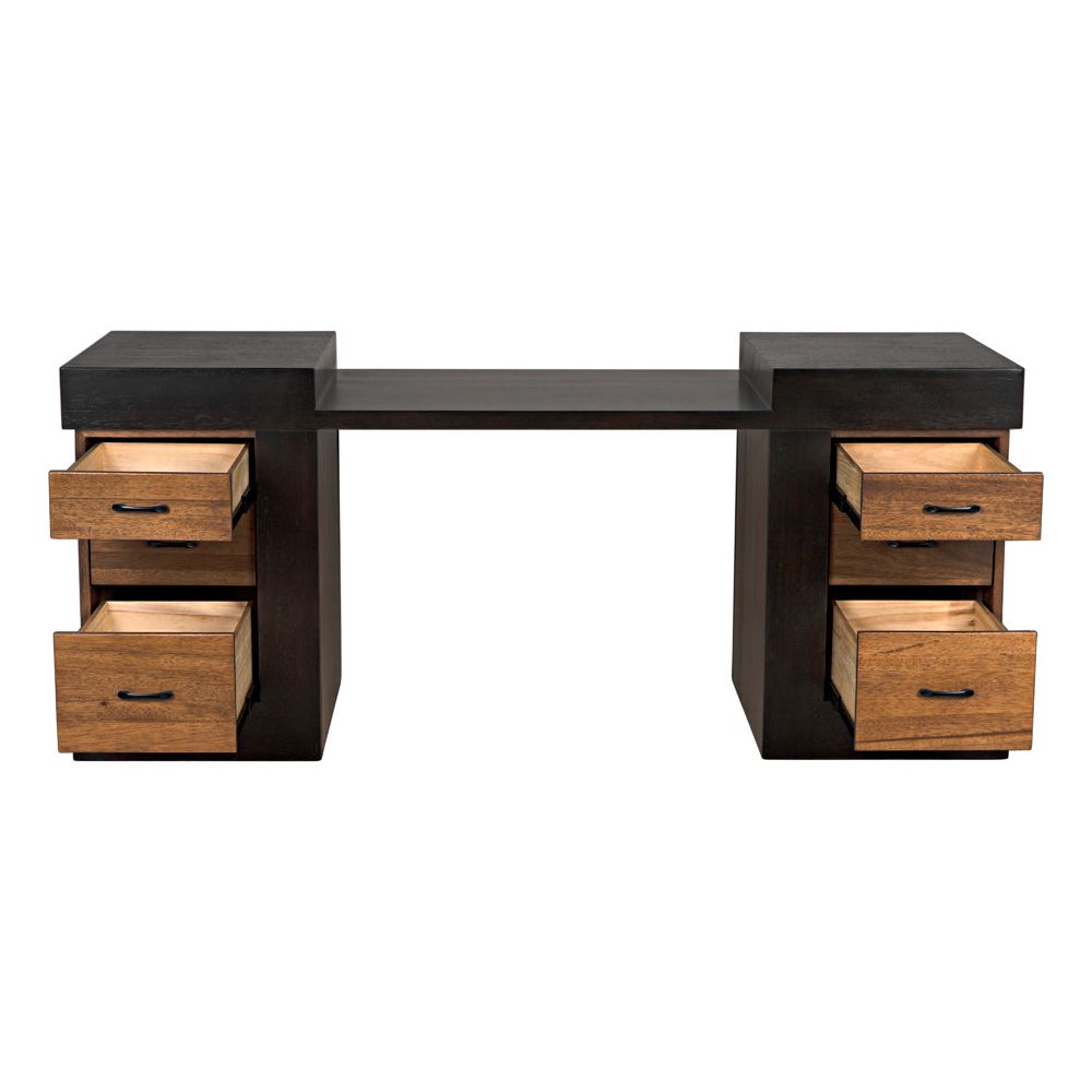 Bentley Desk, Dark/Ebony Walnut by NOIR