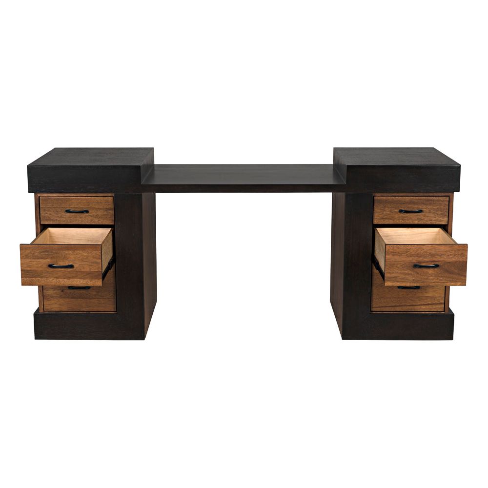 Bentley Desk, Dark/Ebony Walnut by NOIR