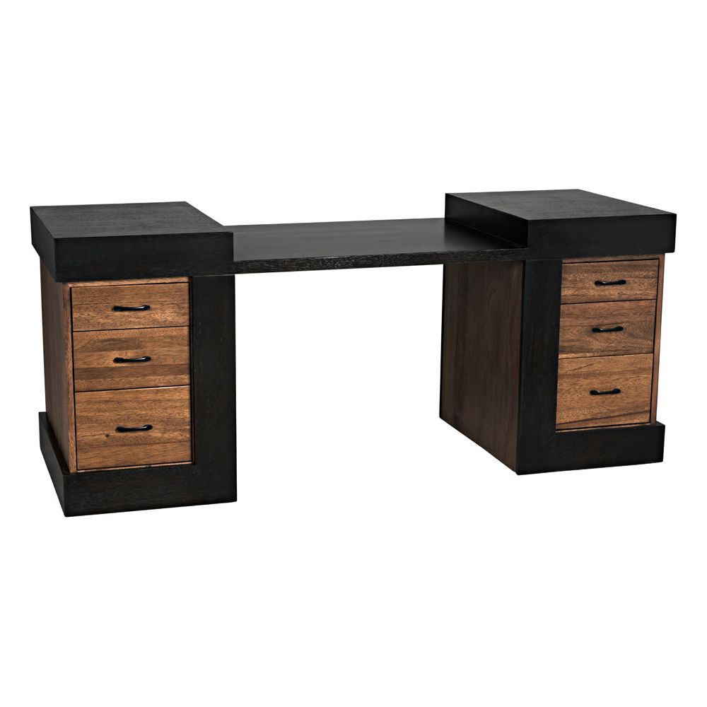Bentley Desk, Dark/Ebony Walnut by NOIR