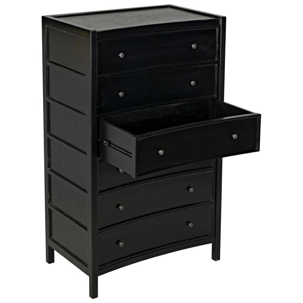 Hampton Tall Boy, Hand Rubbed Black by NOIR