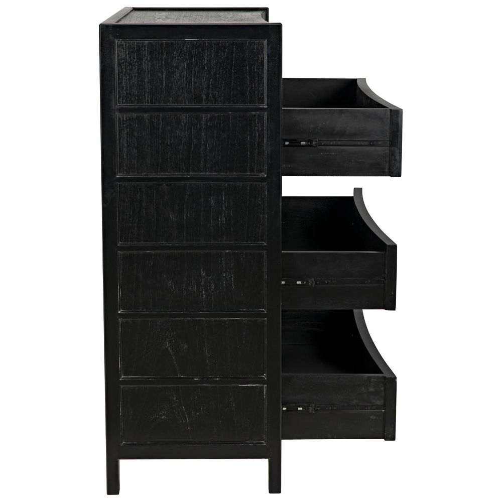 Hampton Tall Boy, Hand Rubbed Black by NOIR