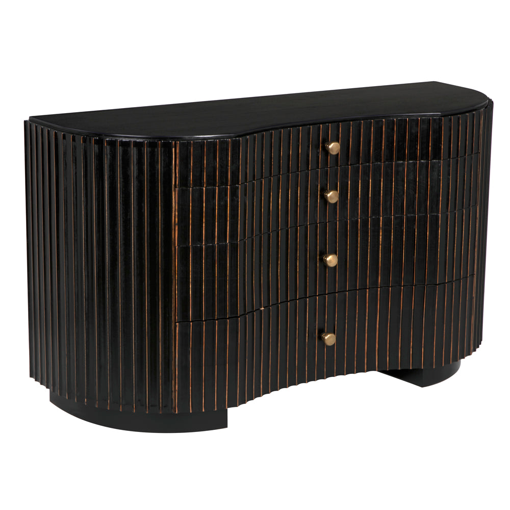 Irene Dresser, Hand Rubbed Black with Light Brown Trim by NOIR