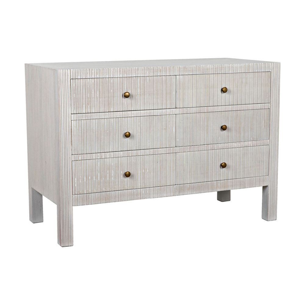 Conrad 6 Drawer Dresser, White Wash by NOIR