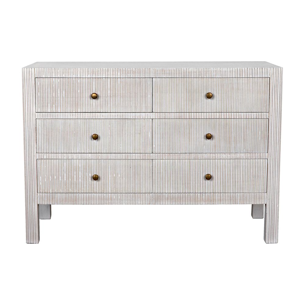 Conrad 6 Drawer Dresser, White Wash by NOIR