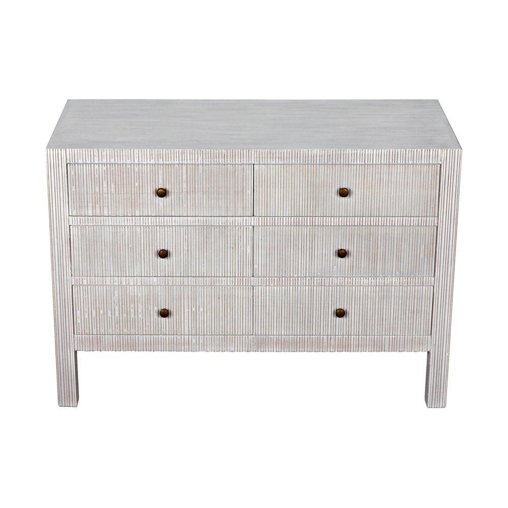 Conrad 6 Drawer Dresser, White Wash by NOIR