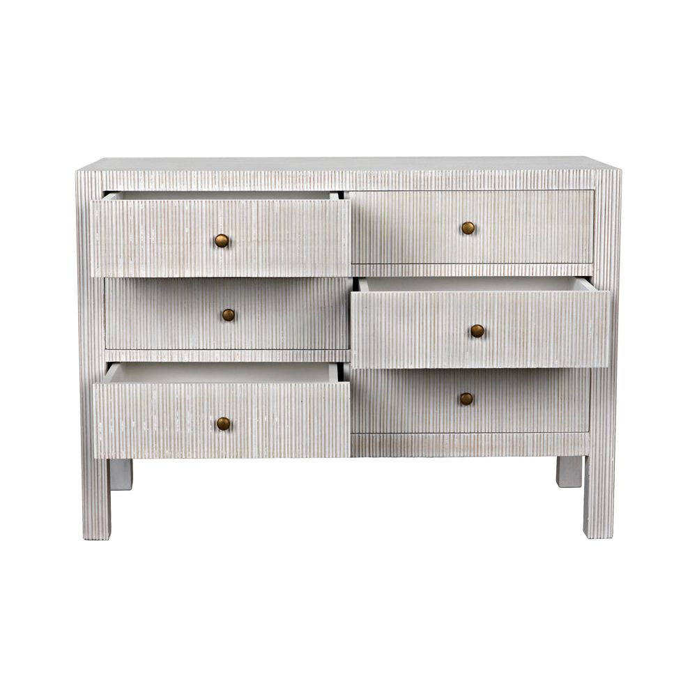 Conrad 6 Drawer Dresser, White Wash by NOIR