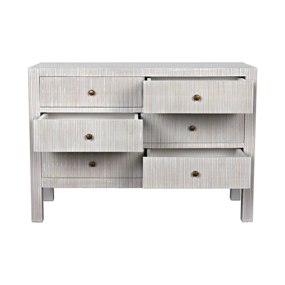 Conrad 6 Drawer Dresser, White Wash by NOIR