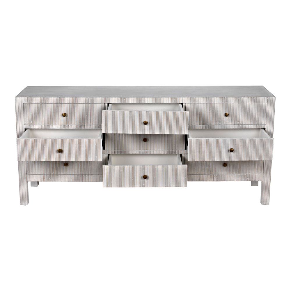 Conrad 9 Drawer Dresser, White Wash by NOIR