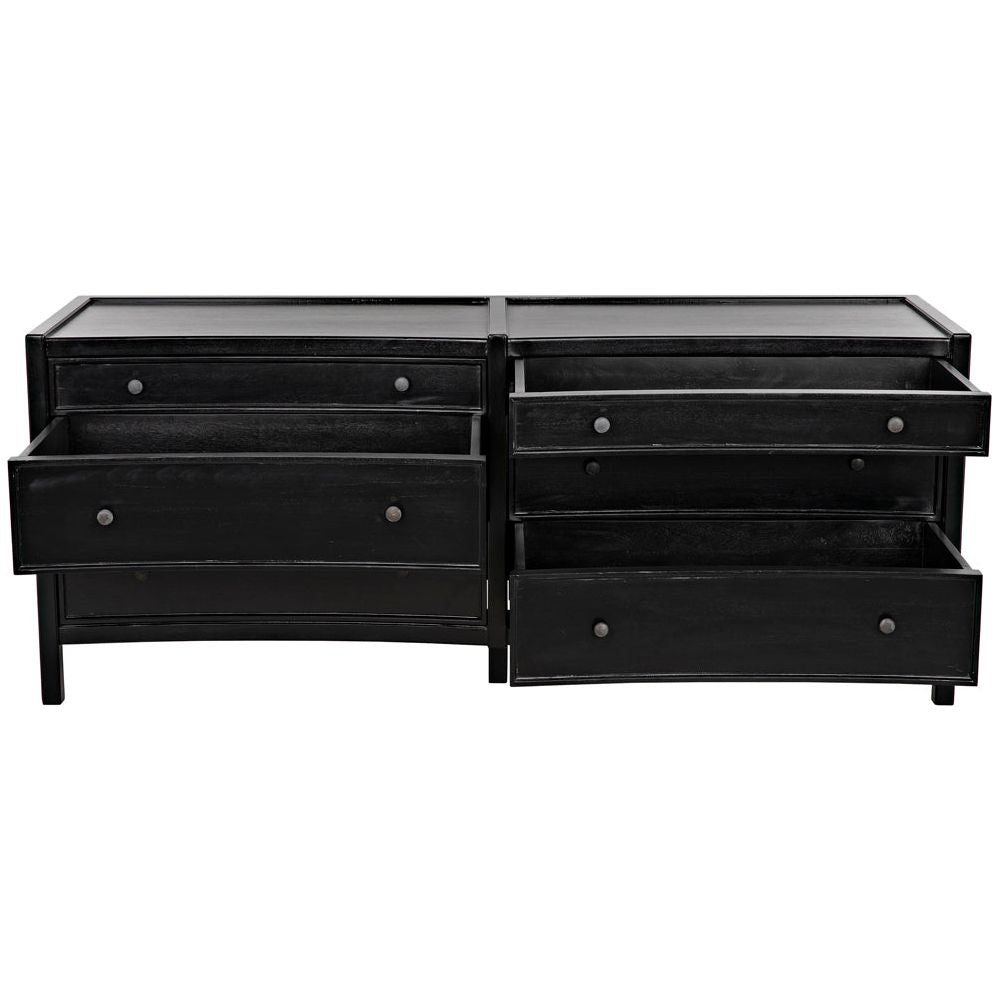 Hampton 6 Drawer Dresser, Hand Rubbed Black by NOIR