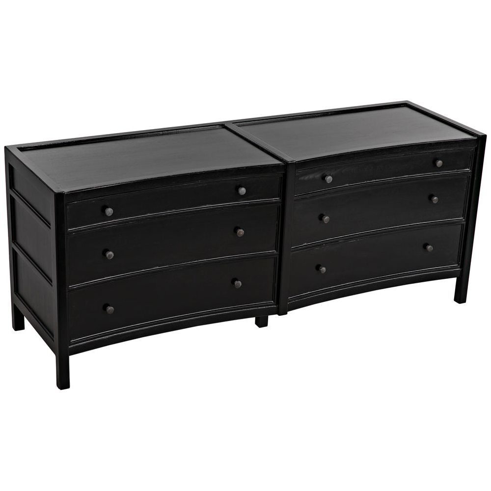 Hampton 6 Drawer Dresser, Hand Rubbed Black by NOIR