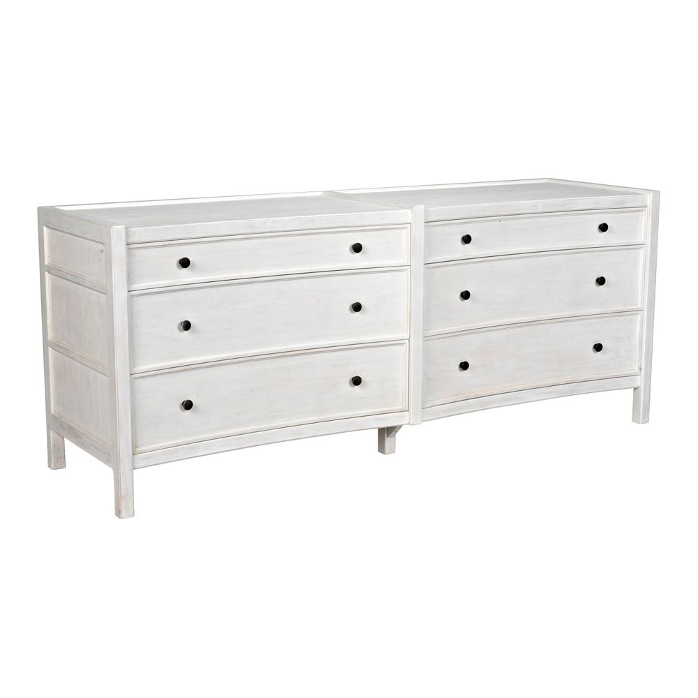 Hampton 6 Drawer Dresser, White Wash by NOIR