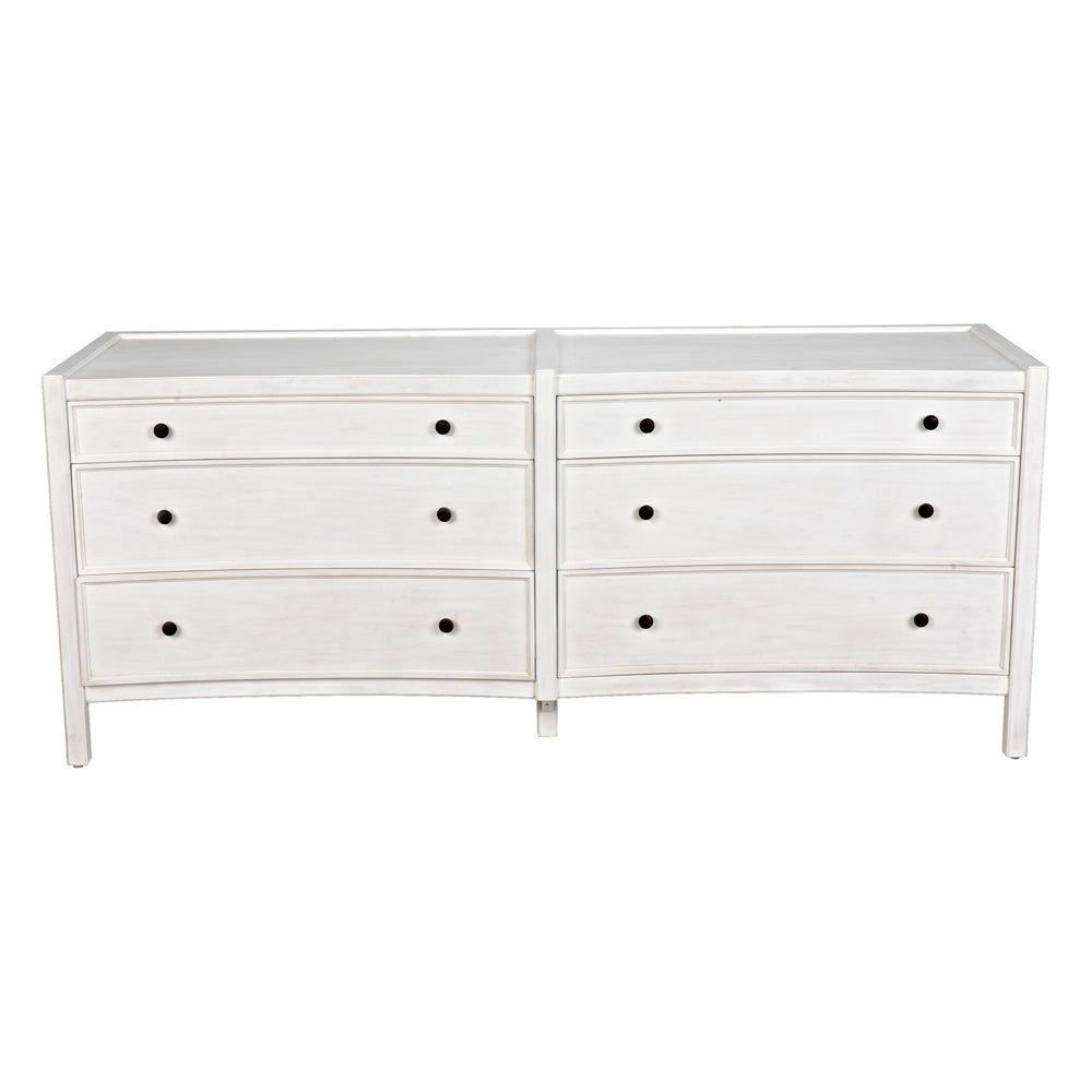 Hampton 6 Drawer Dresser, White Wash by NOIR