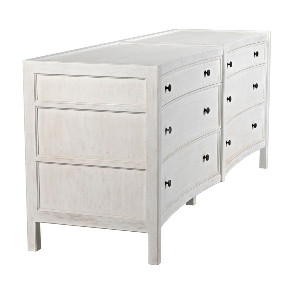 Hampton 6 Drawer Dresser, White Wash by NOIR