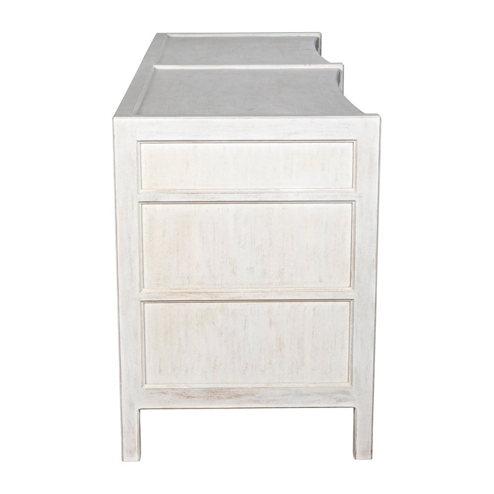 Hampton 6 Drawer Dresser, White Wash by NOIR