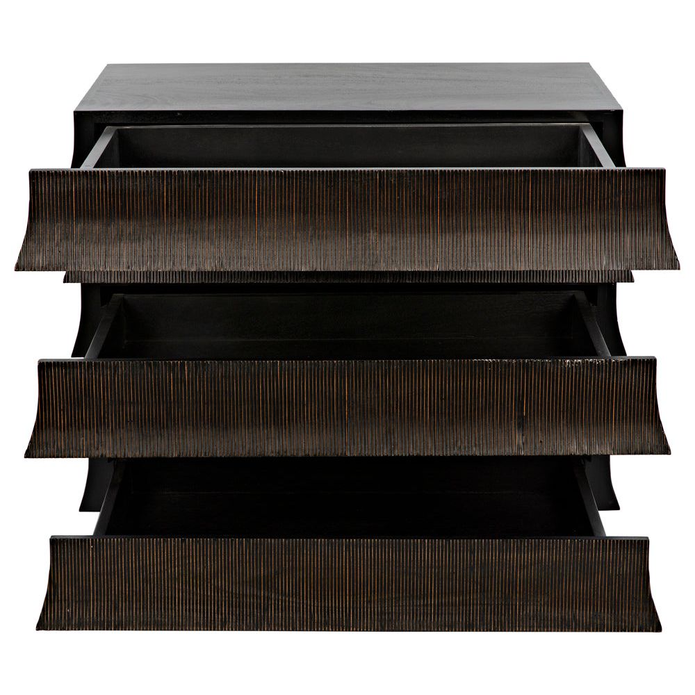 Ava Dresser, Hand Rubbed Black with Light Brown Highlights by NOIR