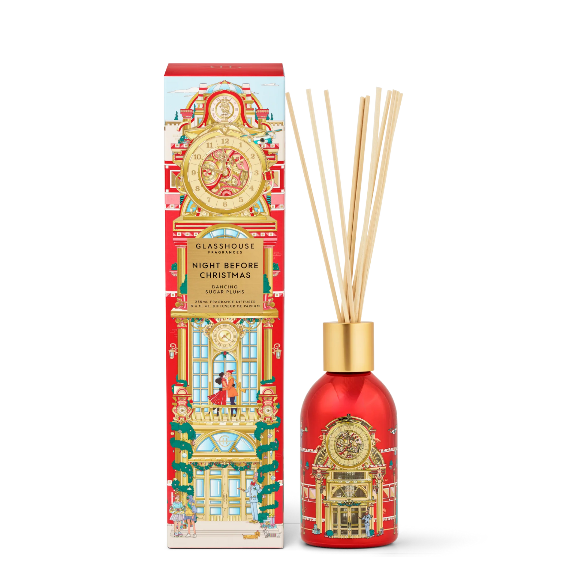 Glasshouse Fragrances Night Before Christmas Diffuser – Dancing Sugar Plums 8.4 fl oz by Glasshouse Fragrances