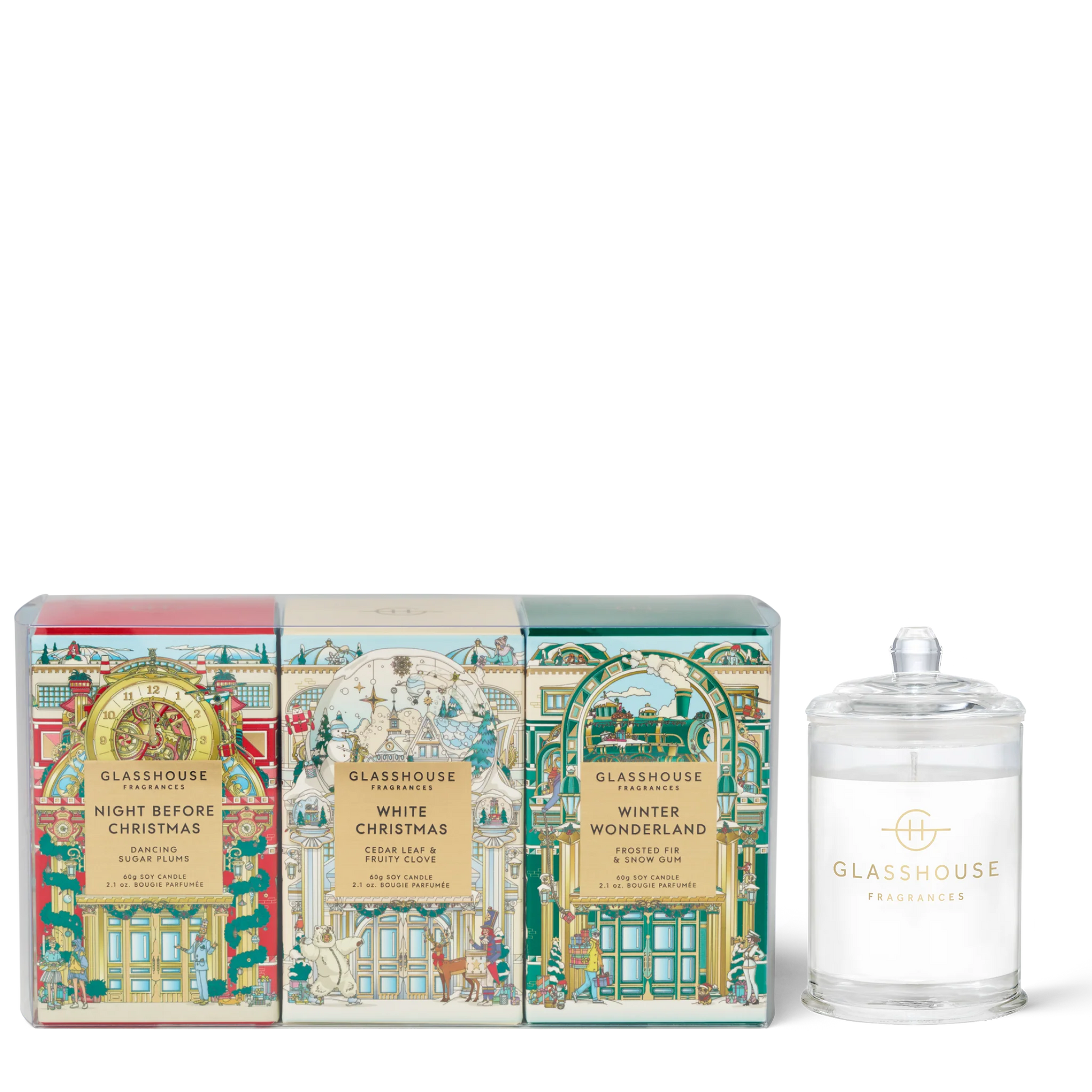 Glasshouse Fragrances Christmas Trio Candle Gift Set Winter Wonderland by Glasshouse Fragrances