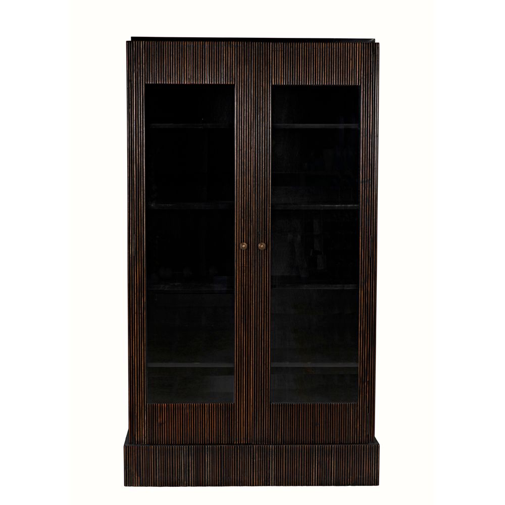 Noho Hutch, Hand Rubbed Black with Light Brown Trim by NOIR