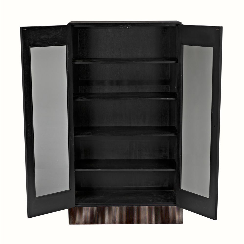 Noho Hutch, Hand Rubbed Black with Light Brown Trim by NOIR