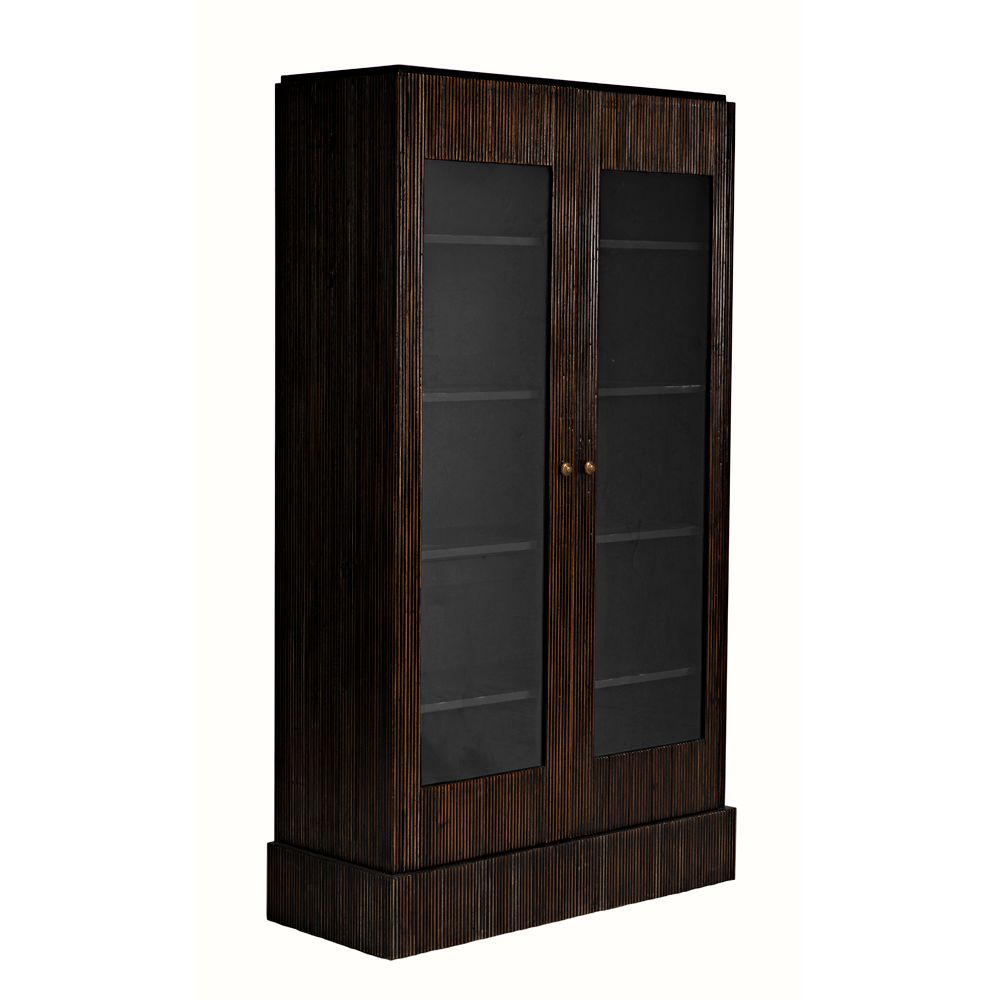 Noho Hutch, Hand Rubbed Black with Light Brown Trim by NOIR