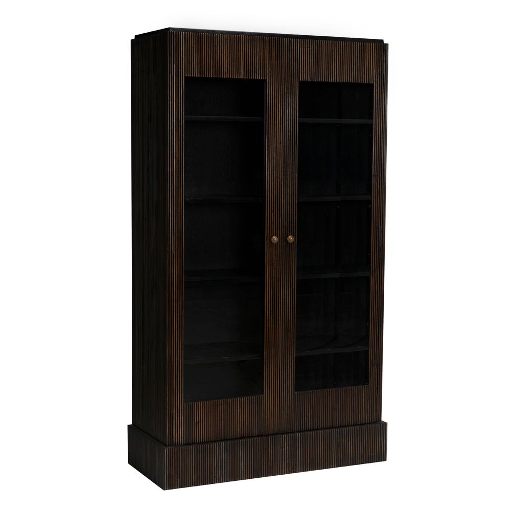Noho Hutch, Hand Rubbed Black with Light Brown Trim by NOIR