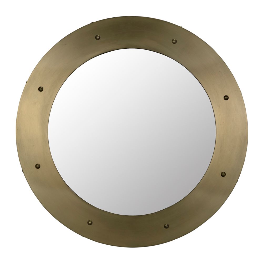 Clay Mirror, Large, Metal with Brass Finish by NOIR