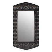 Nanna Mirror, Hand Rubbed Black with Light Brown Trim by NOIR