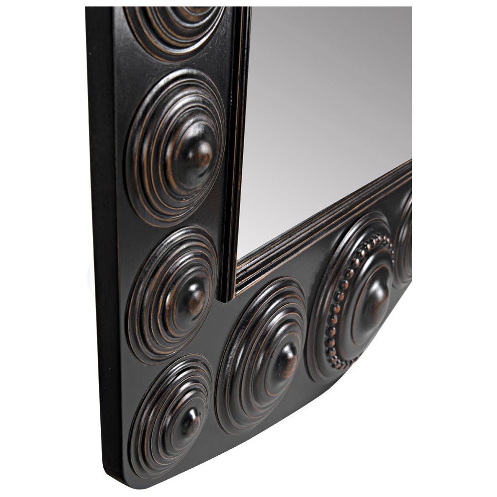 Nanna Mirror, Hand Rubbed Black with Light Brown Trim by NOIR