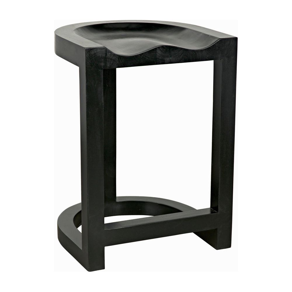 Saddle Counter Stool, Hand Rubbed Black by NOIR