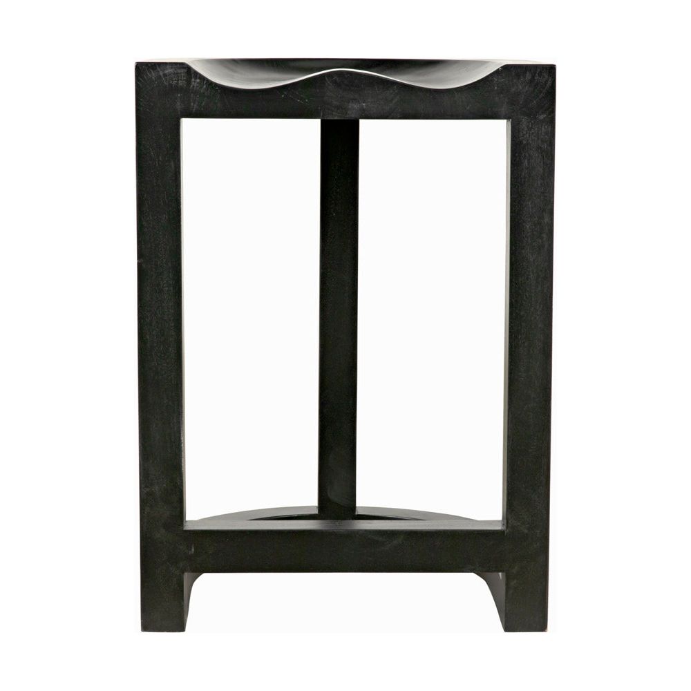 Saddle Counter Stool, Hand Rubbed Black by NOIR