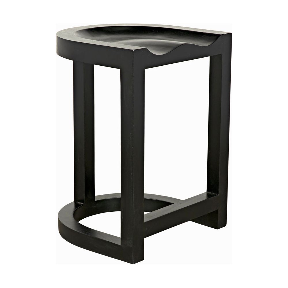 Saddle Counter Stool, Hand Rubbed Black by NOIR