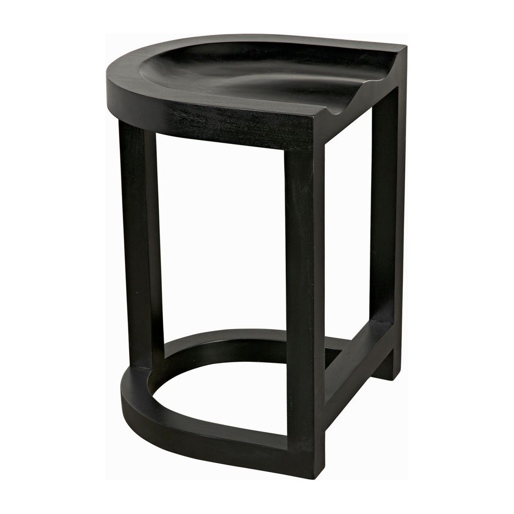 Saddle Counter Stool, Hand Rubbed Black by NOIR