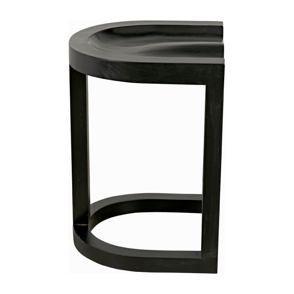 Saddle Counter Stool, Hand Rubbed Black by NOIR