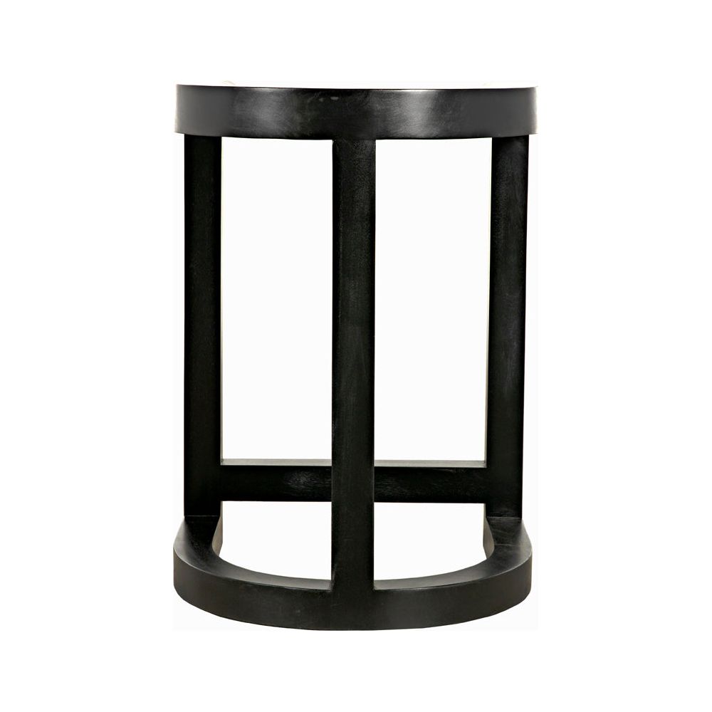 Saddle Counter Stool, Hand Rubbed Black by NOIR
