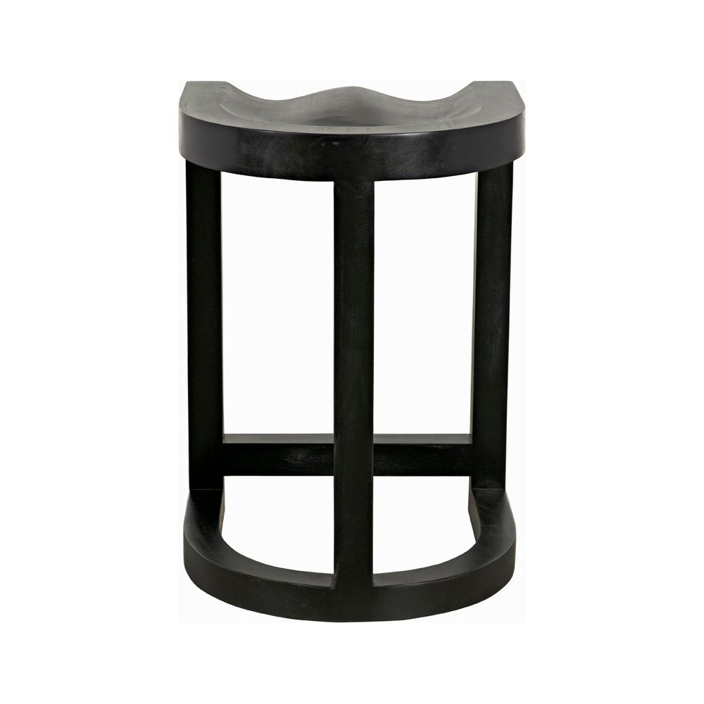 Saddle Counter Stool, Hand Rubbed Black by NOIR