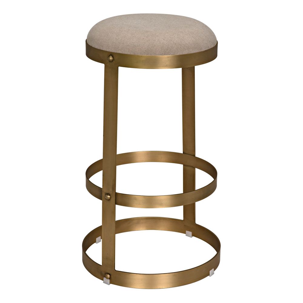 Dior Bar Stool, Metal with Brass Finish by NOIR