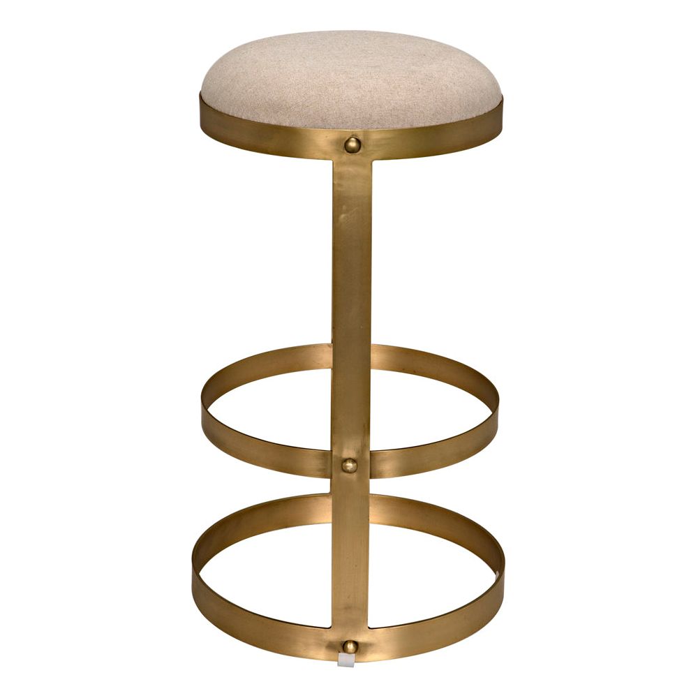 Dior Bar Stool, Metal with Brass Finish by NOIR