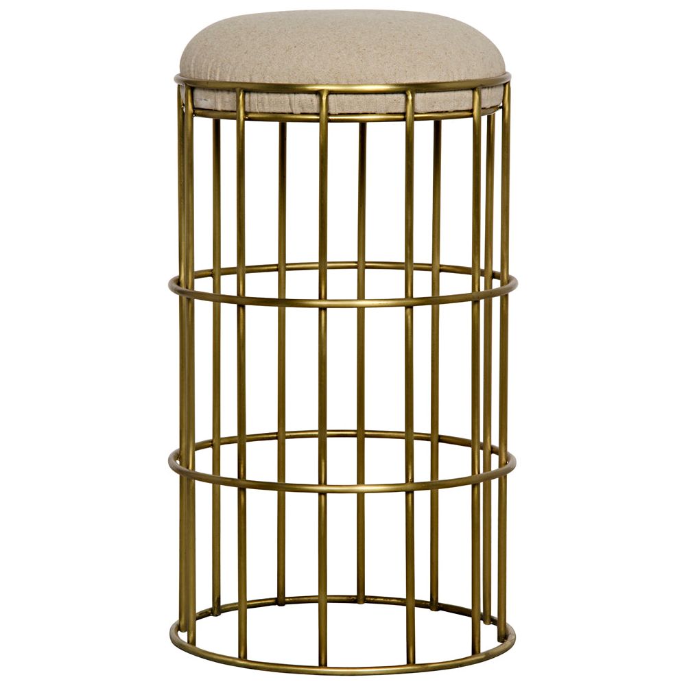 Ryley Counter Stool, Iron with Brass Finish by NOIR