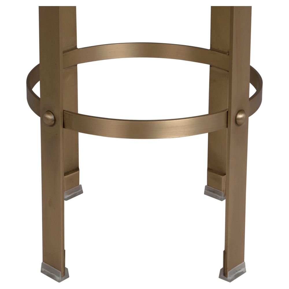 Prince Counter Stool with Leather, Brass Finish by NOIR