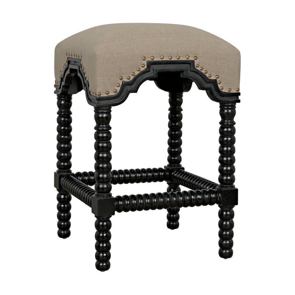 Abacus Counter Stool, Hand Rubbed Black by NOIR