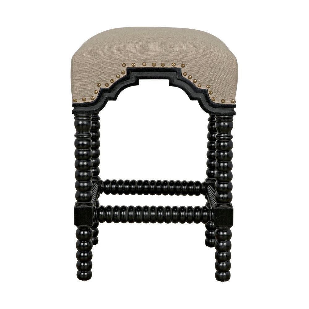 Abacus Counter Stool, Hand Rubbed Black by NOIR