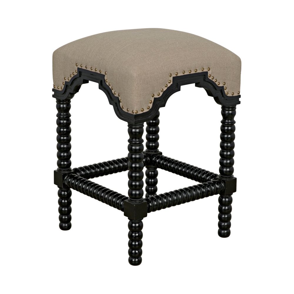 Abacus Counter Stool, Hand Rubbed Black by NOIR