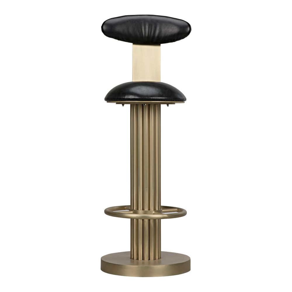 Sedes Bar Stool, Iron with Brass Finish by NOIR