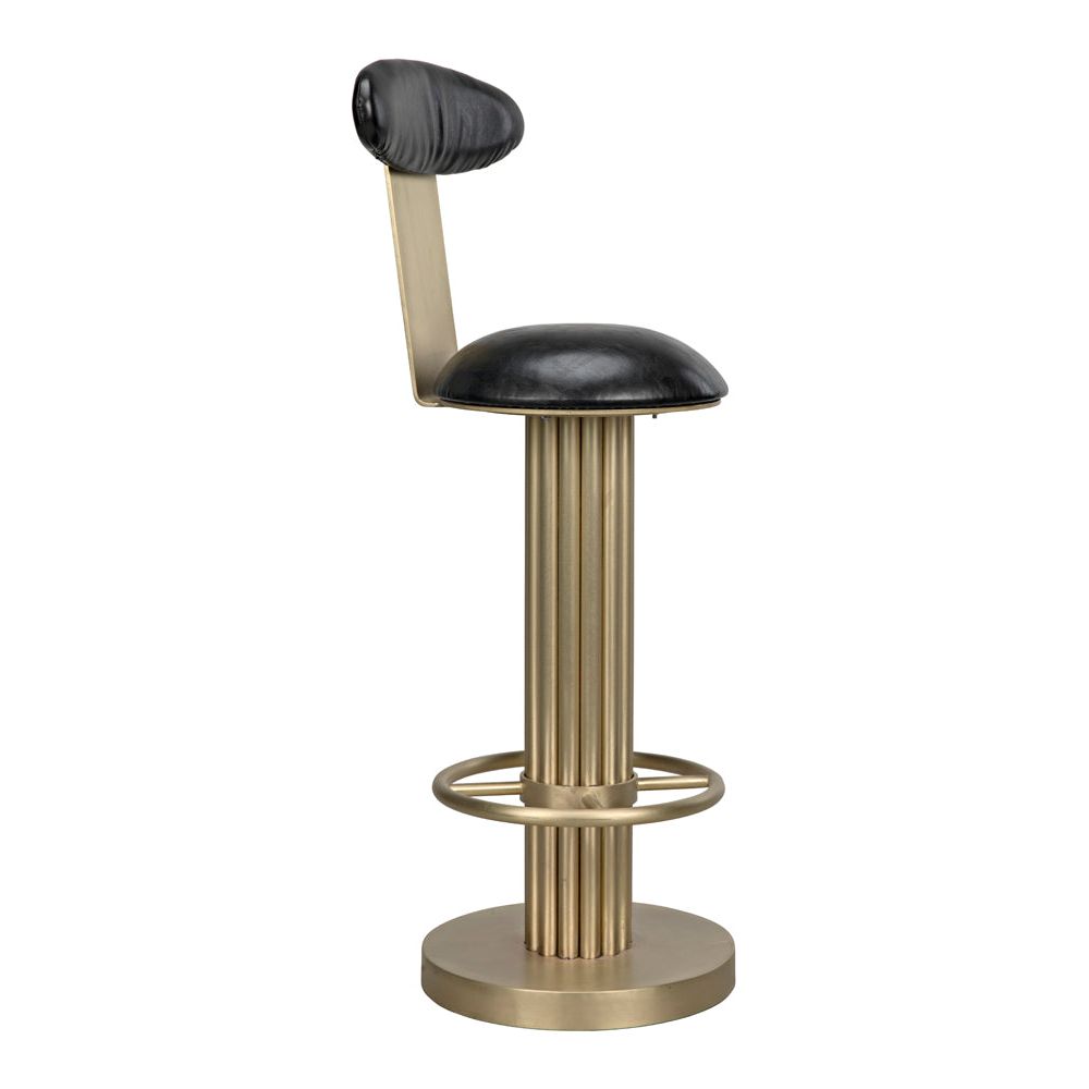 Sedes Bar Stool, Iron with Brass Finish by NOIR