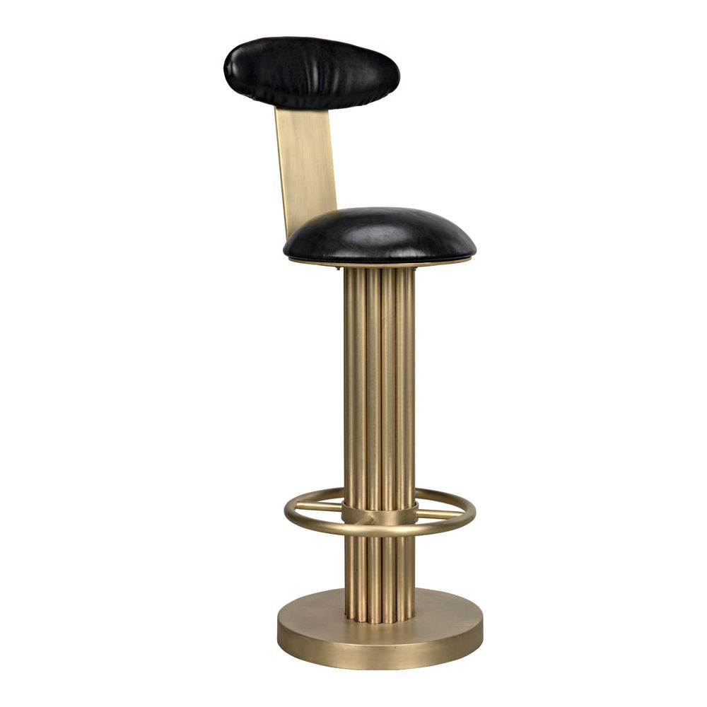 Sedes Bar Stool, Iron with Brass Finish by NOIR