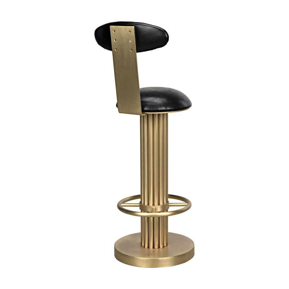 Sedes Bar Stool, Iron with Brass Finish by NOIR