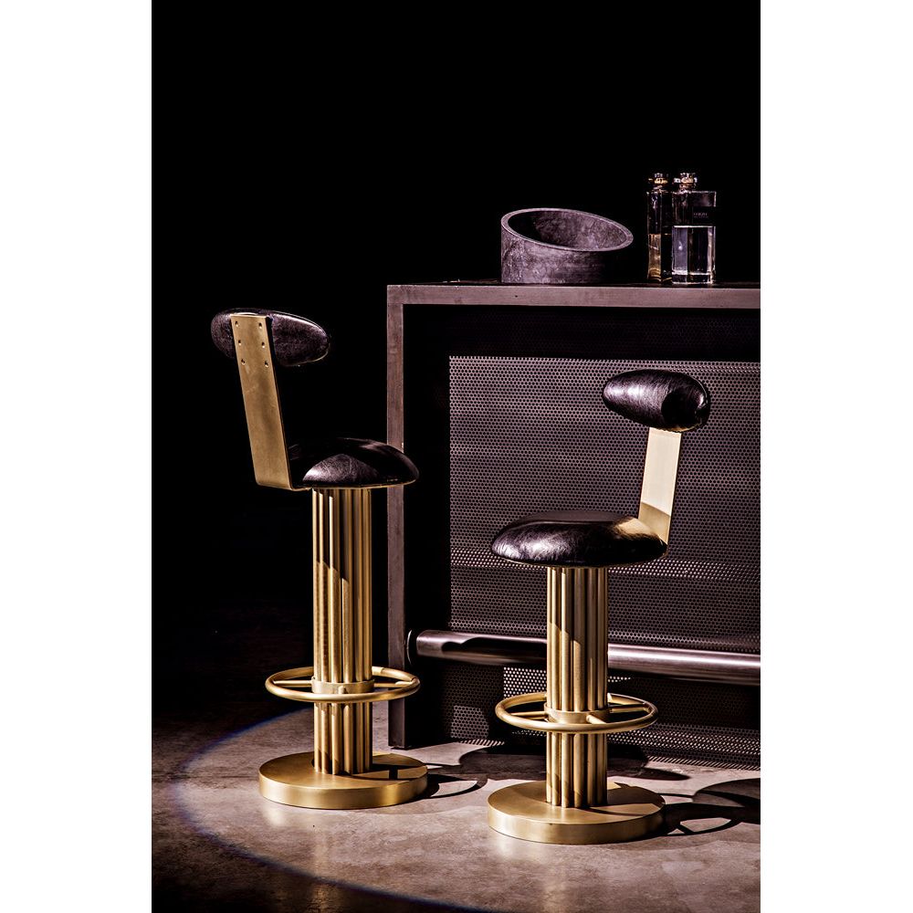 Sedes Counter Stool, Iron with Brass Finish by NOIR
