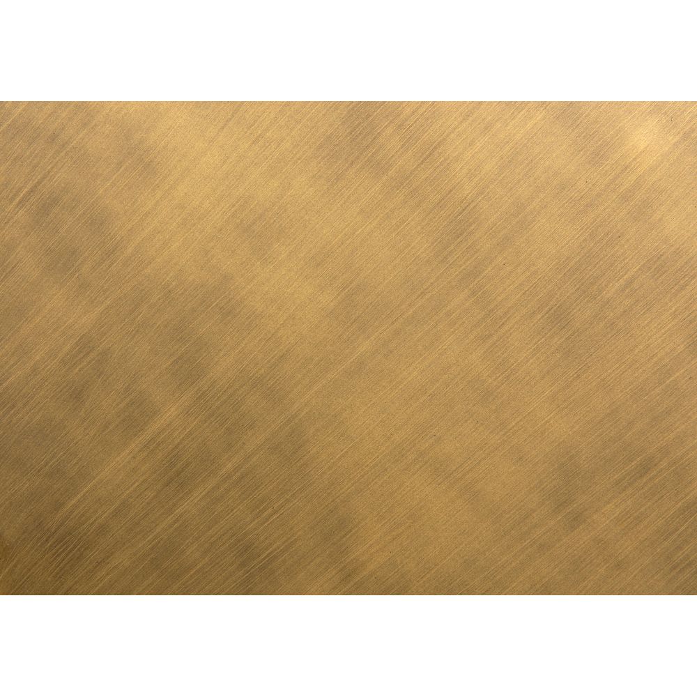 Amboss Coffee Table, Black Metal, Aged Brass Finish by NOIR