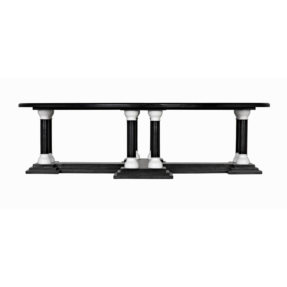 Desoto Coffee Table, Hand Rubbed Black and Solid White by NOIR