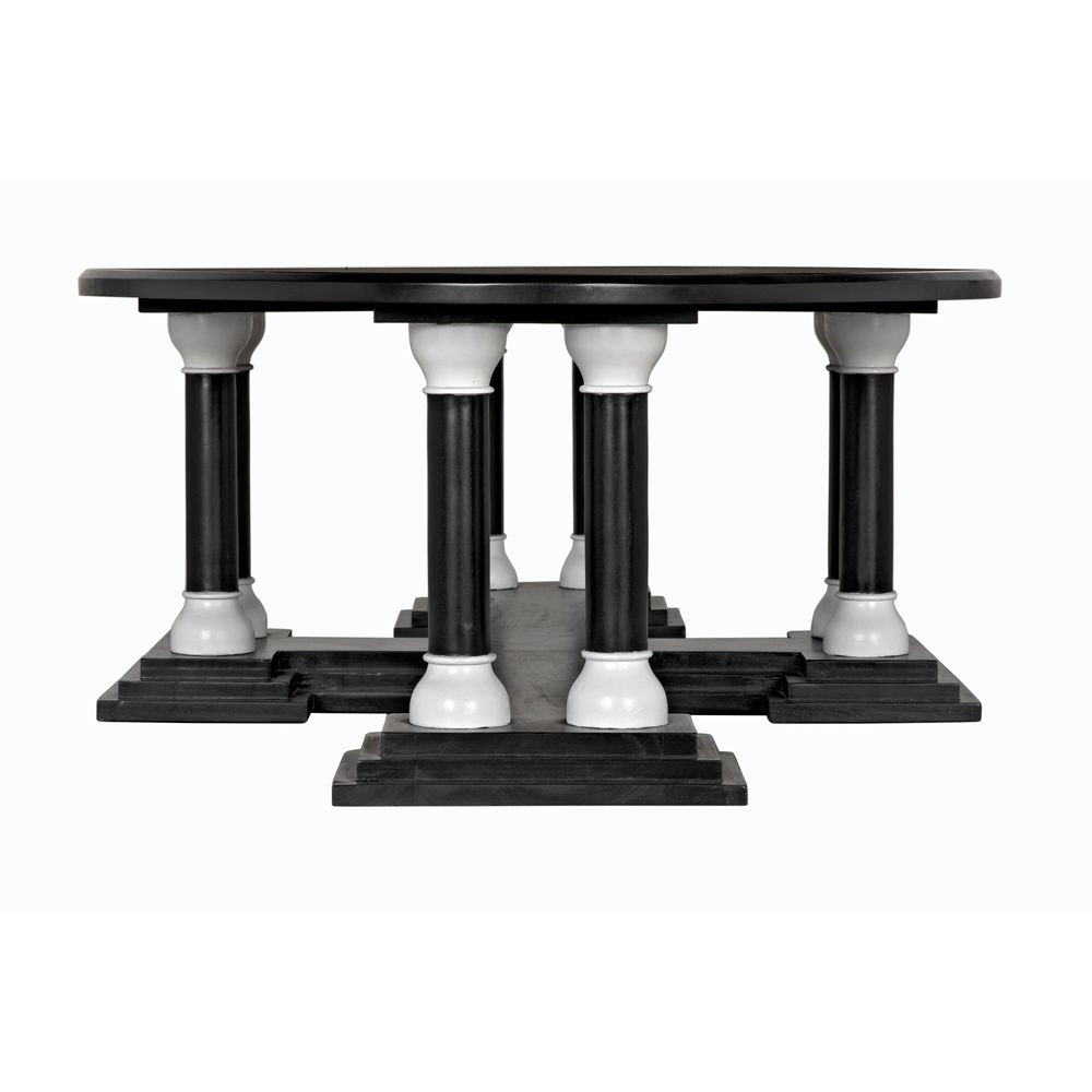 Desoto Coffee Table, Hand Rubbed Black and Solid White by NOIR